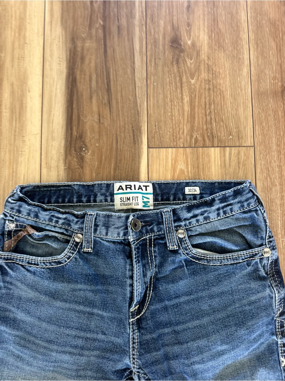 Ariat Slim Fit Straight Leg Men's Dark Blue Jeans size 32/34 read description - Picture 4 of 6